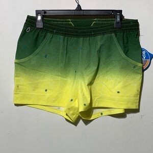 Columbia PFG 3” Women's Green to Yellow Ombre Athletic Shorts